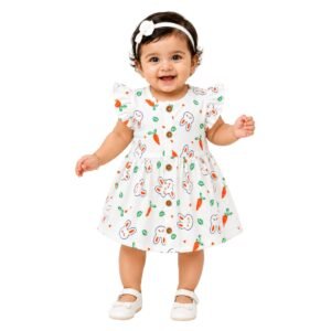 Muslin Frock for Baby Girls | 0–12 Months | Rabbit
