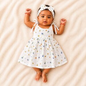 Flower - Muslin Knot Frock for Baby Girl