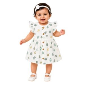 Muslin Frock for Baby Girls | 0–12 Months | Star