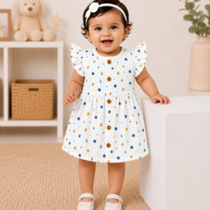 Muslin baby girl frock